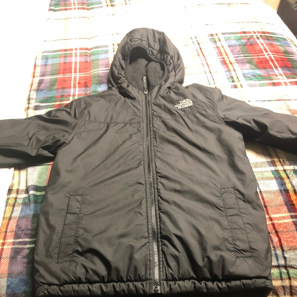 The north face, black, (Boys) M, reversible jacket